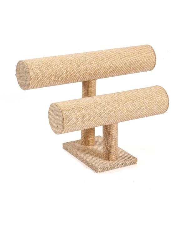 Nice Double Layer Jewelry Display Stand! Beige - Nice for Bracelets, Necklaces, Jewelry, Watches!