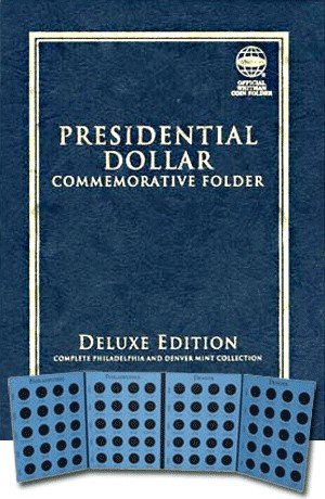 Presidential Dollars, Deluxe Edition, P & D Whitman Hard Cover - Folder to hold or display your coins!