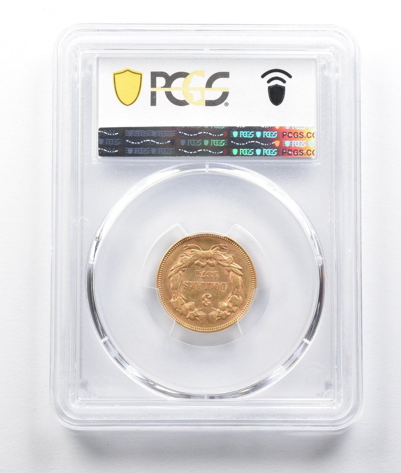 1874 $3 Indian Head Princess Gold AU55 Certified Coin