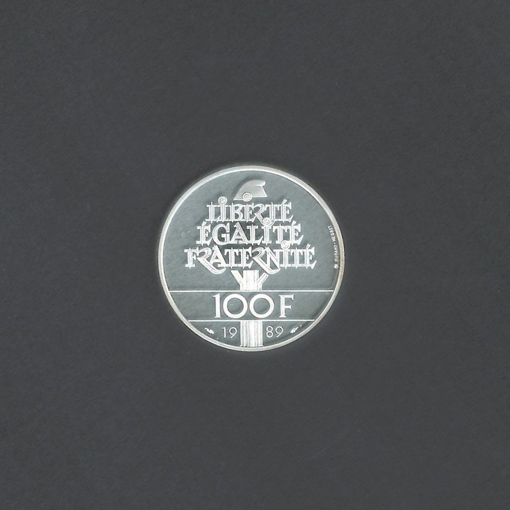 1989 100 Francs 200 Years Revolution Human Rights Silver France Coin
