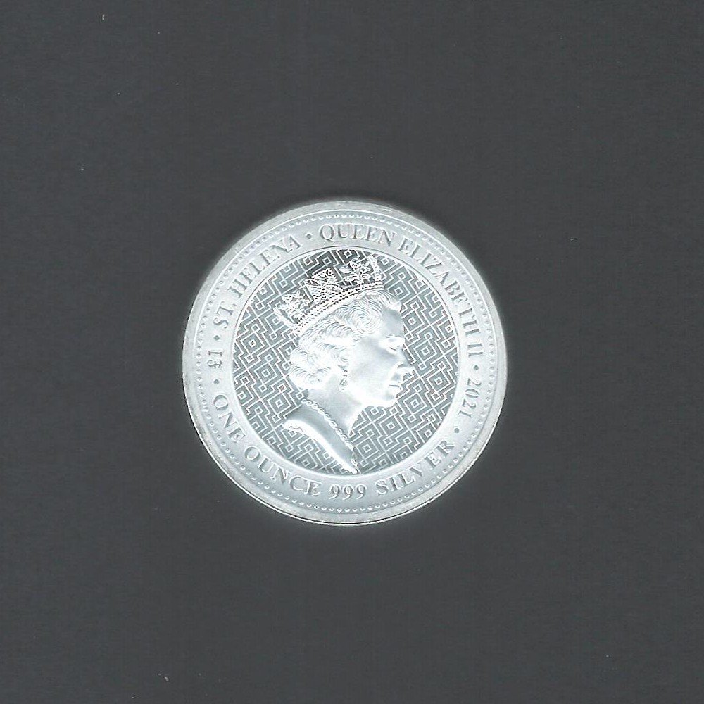 2021 £1 St. Helena Silver Queen’s Virtues Victory Silver BU Proof Coin
