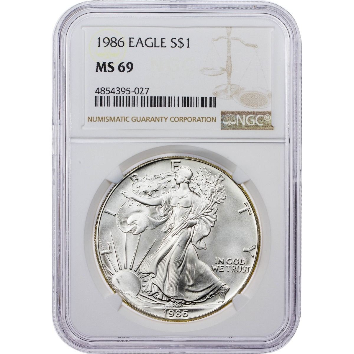 $1 Complete Set of 36 coins! 1986-2021 American Silver Eagles NGC MS69 In Certified Slabs