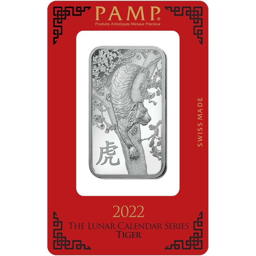 2022 Year of the Tiger Lunar Silver Bar! .999 1 Troy oz