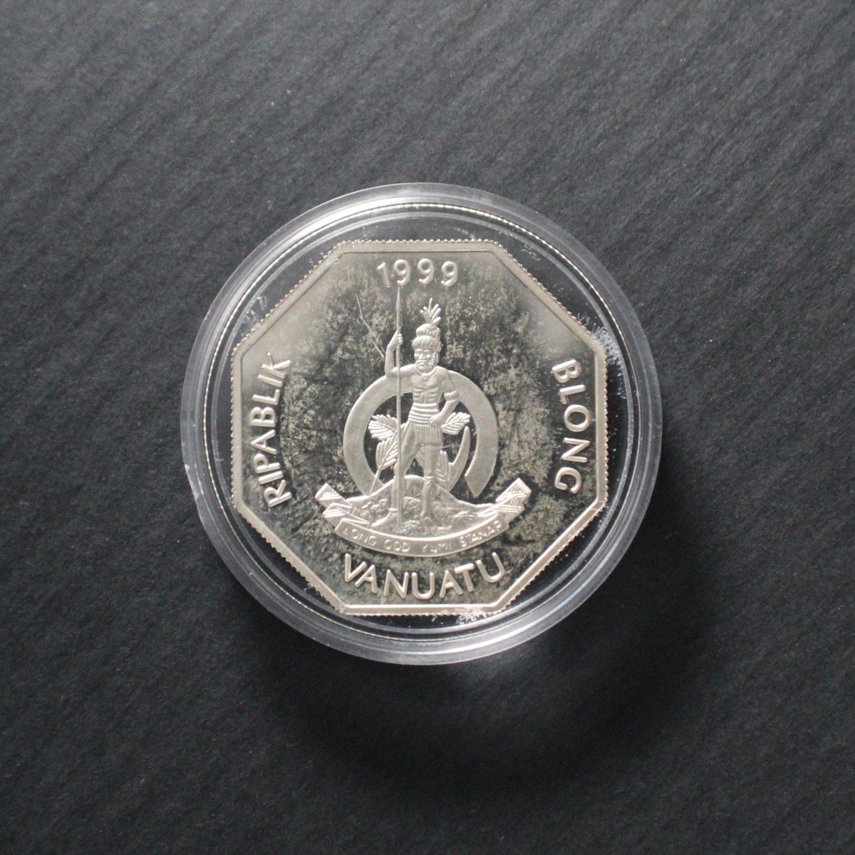 1999 50 Vatu Three Masted Corvette Astrolabe Ship Clipper Silver Proof UNC Coin