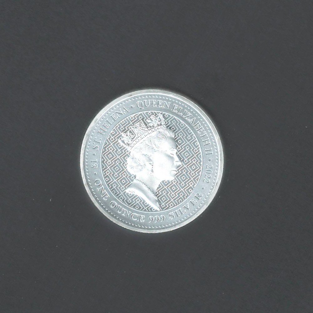 2022 £1 St. Helena - Queen's Virtues Truth Silver BU Proof .999 31.103 gm / 1 Troy oz coin
