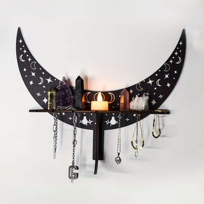 Moon Jewelry Display Wall Rack Black - Really Nice!