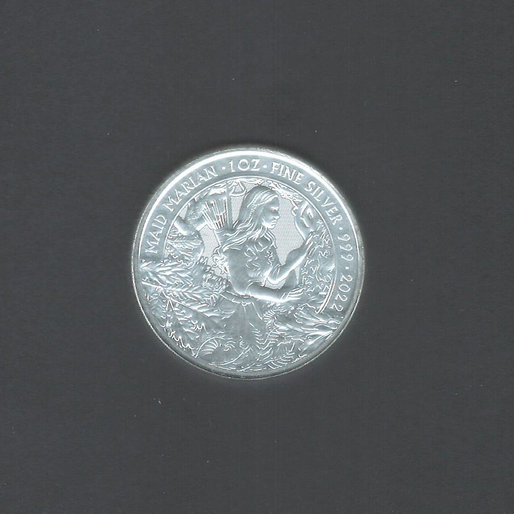 2022 British Royal Mint 2 GBP Myths and Legends Maid Marian Silver BU Proof Coin